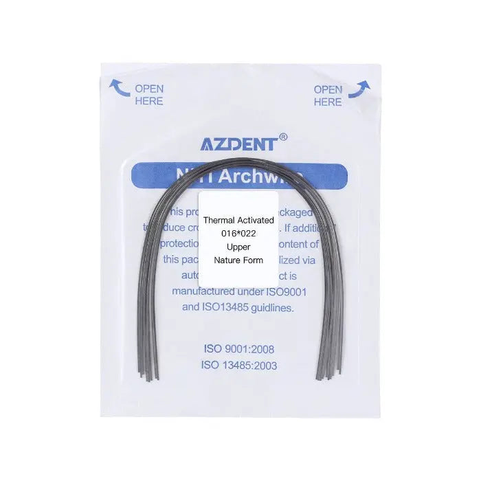 Thermal Active NiTi Archwire Natural Form Rectangular 0.016 x 0.022 Upper 10pcs/Pack - MediFocal