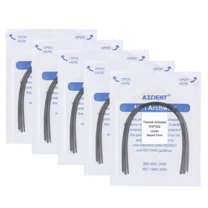 Thermal Active NiTi Archwire Natural Form Rectangular 0.016 x 0.022 Lower 10pcs/Pack - MediFocal