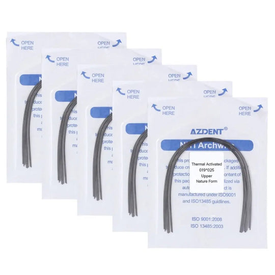 Thermal Active NiTi Archwire Natural Form Rectangular 0.019 x 0.025 Upper 10pcs/Pack - MediFocal