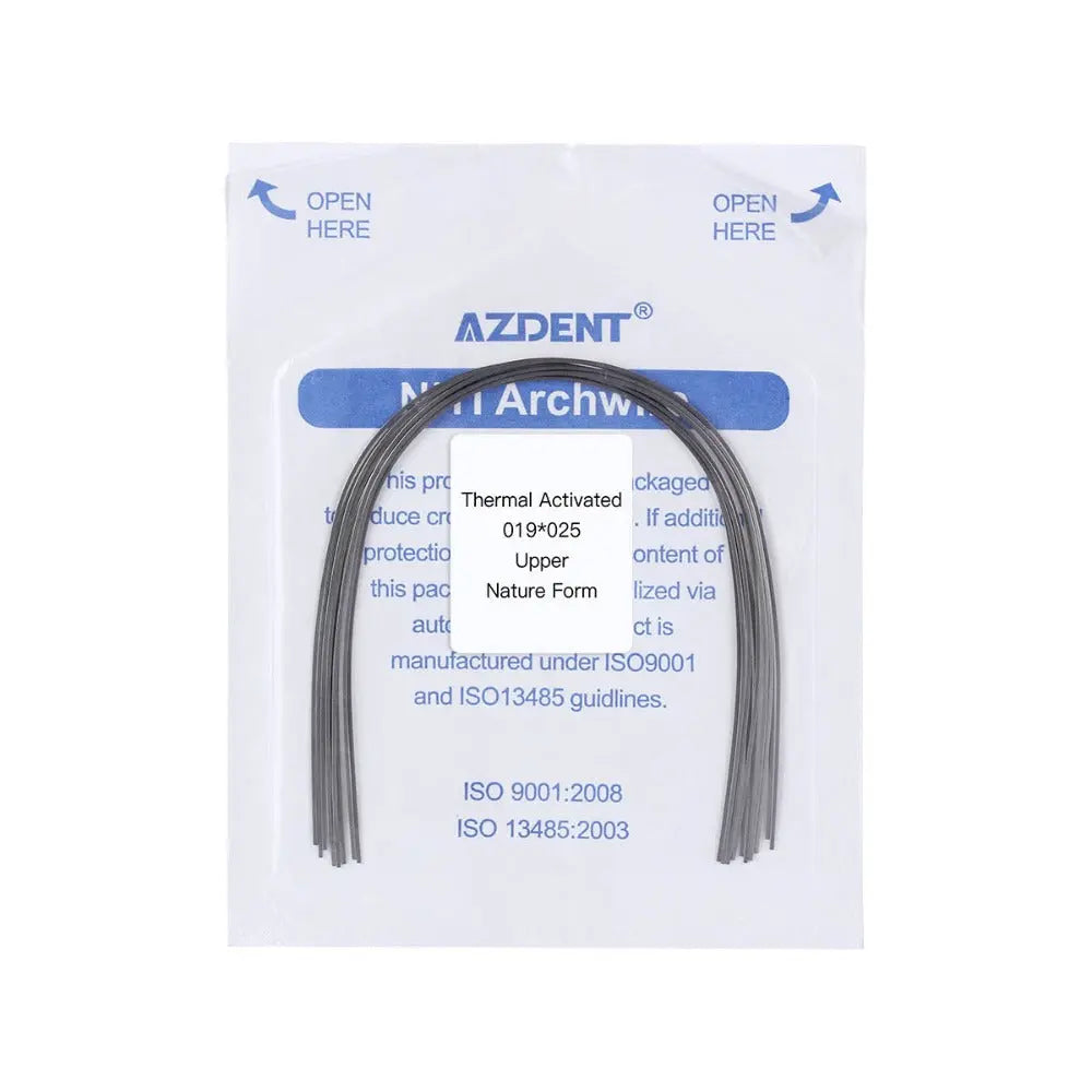 Thermal Active NiTi Archwire Natural Form Rectangular 0.019 x 0.025 Upper 10pcs/Pack - MediFocal