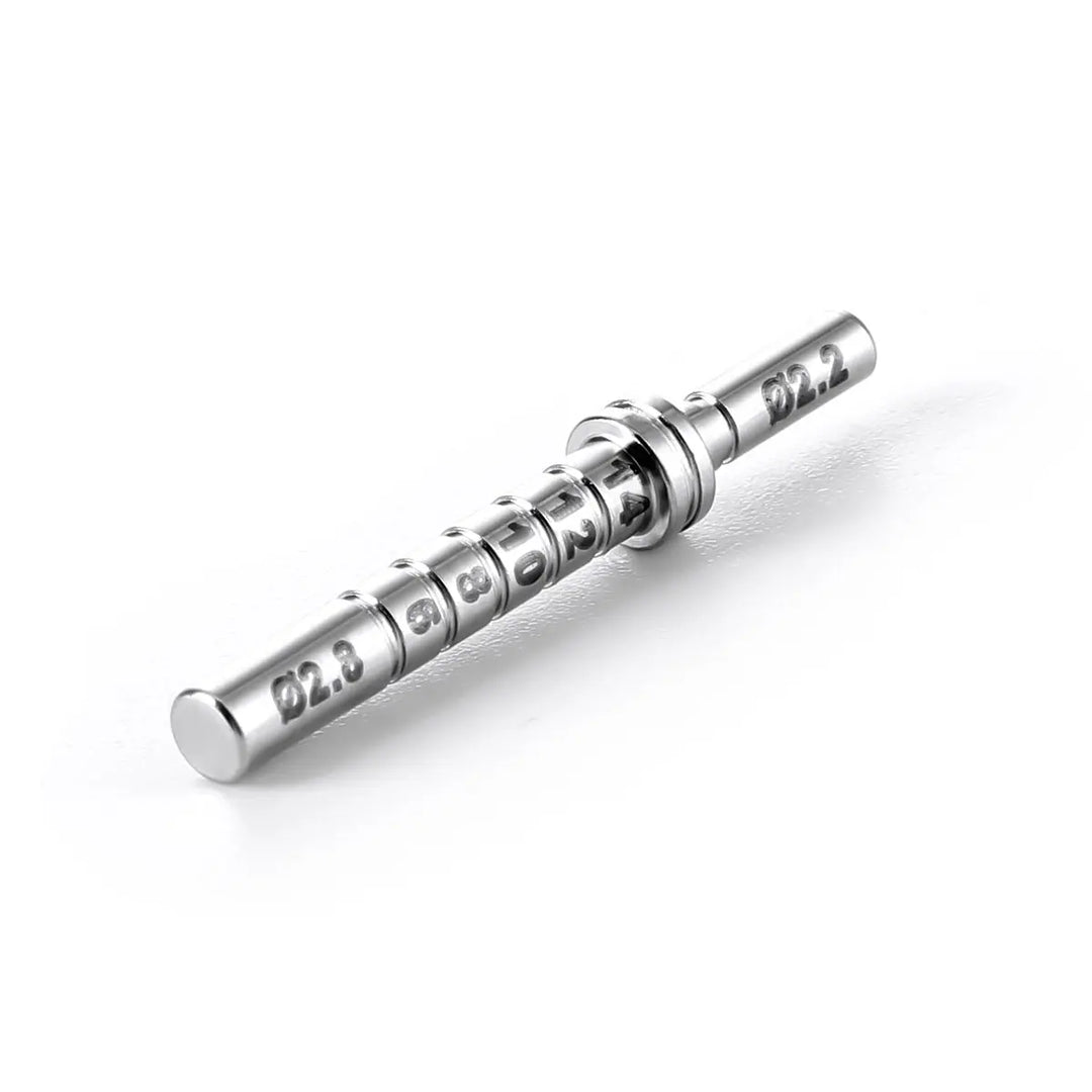 Dental Implant Depth Gauge Pin Stainless Steel Double Head 1pc/Pack: Metallic cylindrical tool with numbered markings for precise dental implant depth measurement, featuring a double-headed design and made from high-quality stainless steel for durability and sterilization.