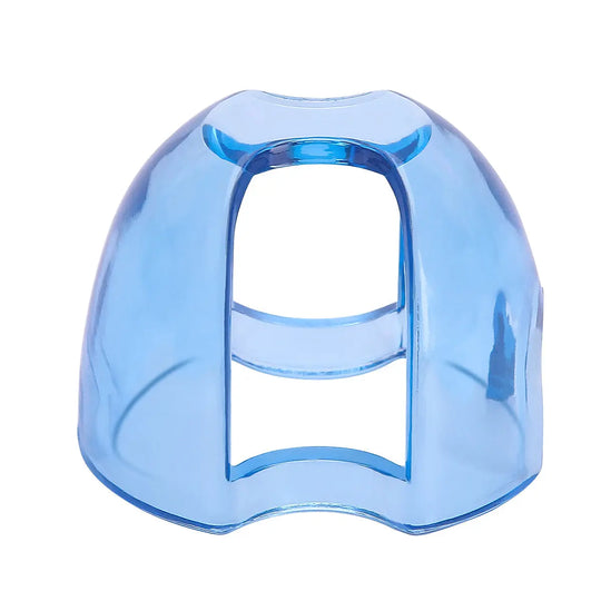 Dental Orthodontic Mouth Opener Lip Cheek Retractor Clear Plastic Anterior/Posterior Tooth Support in transparent blue, showing curved design for optimal visibility and comfort during dental procedures