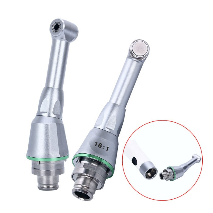 Dental Mini Wireless LED Endo Motor 16:1 Reduction Contra Angle 6 Memory Set