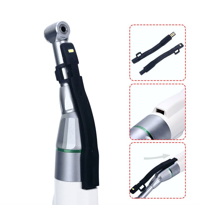 Dental Mini Wireless LED Endo Motor 16:1 Reduction Contra Angle 6 Memory Set