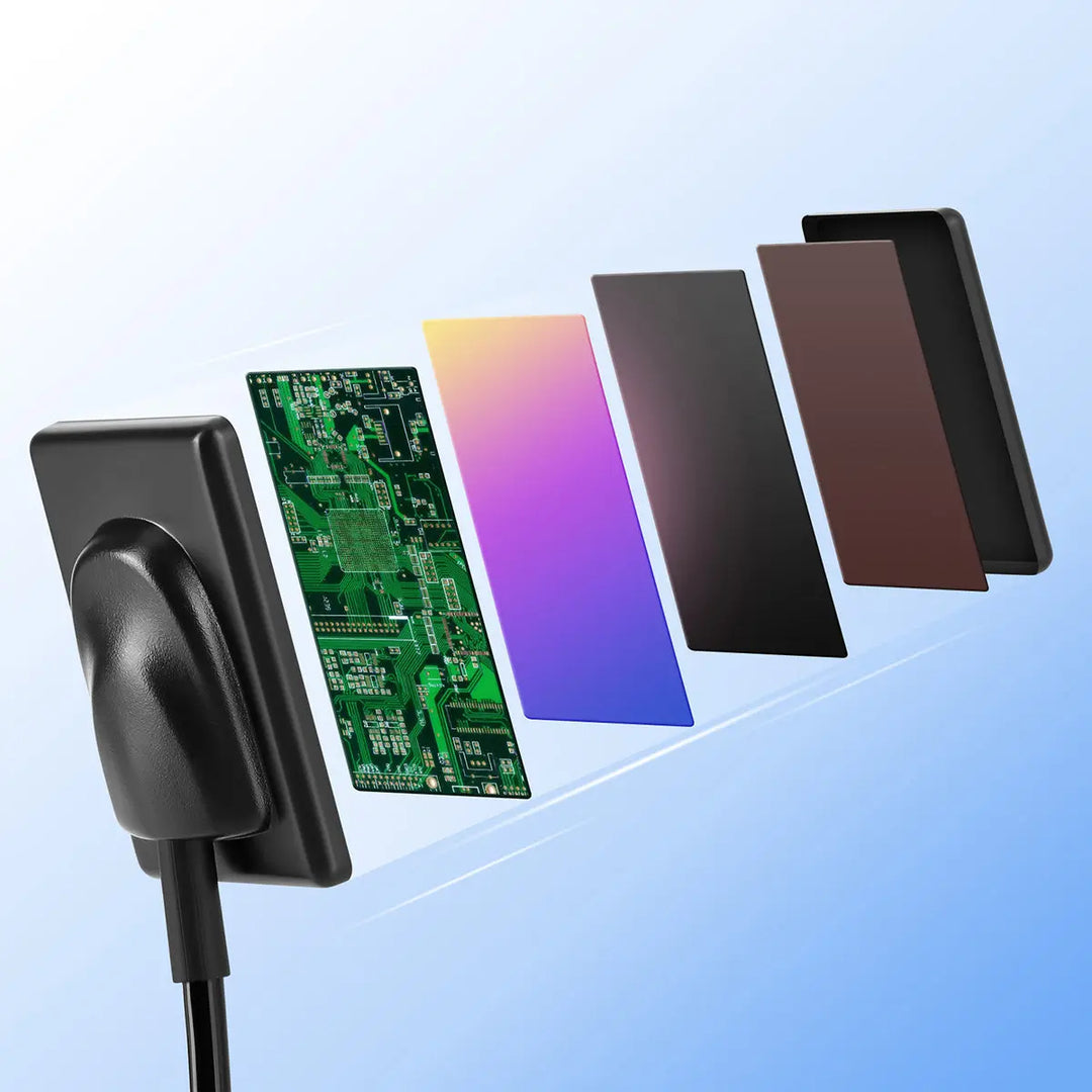 Dental Sensor X-Ray Digital Sensor Intraoral Digital System HD Image Size1/Size2 components exploded view showing layers of sensor including external casing, circuit board, and internal components for high-resolution dental imaging