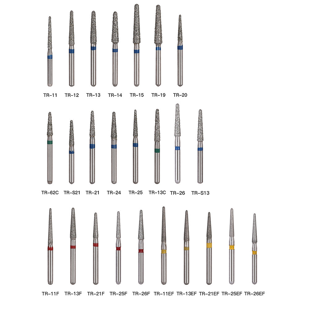 Diamond Bur TR Series Full Size Round End Cone 5pcs/Pack