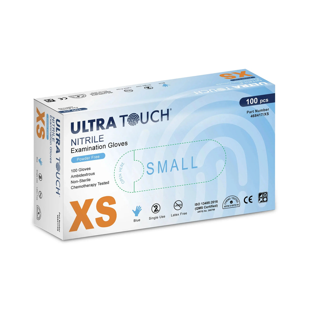 Ultra Touch Blue Nitrile Powder Free Disposable Exam Glove MediFocal