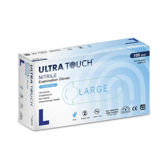 Ultra Touch Blue Nitrile Powder Free Disposable Exam Glove MediFocal