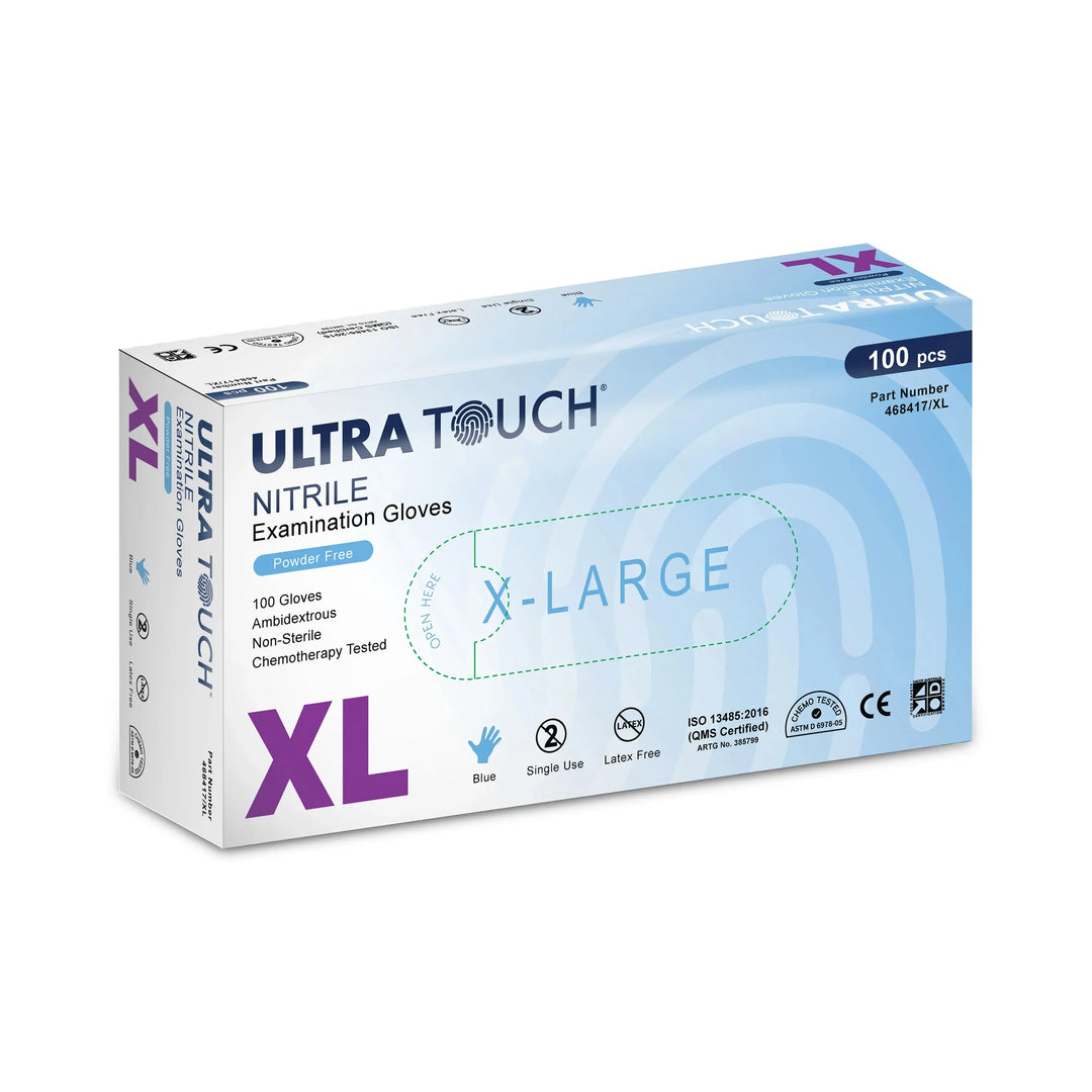 Ultra Touch Blue Nitrile Powder Free Disposable Exam Glove MediFocal