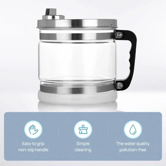 Water Distiller Stainless Steel Glass Bucket Double Screen Button with Adjustable Temperature 4L MediFocal