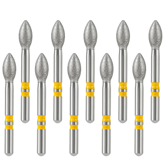 Dental Diamond Burs FG Cutting Zirconia Ceramic Round 10pcs