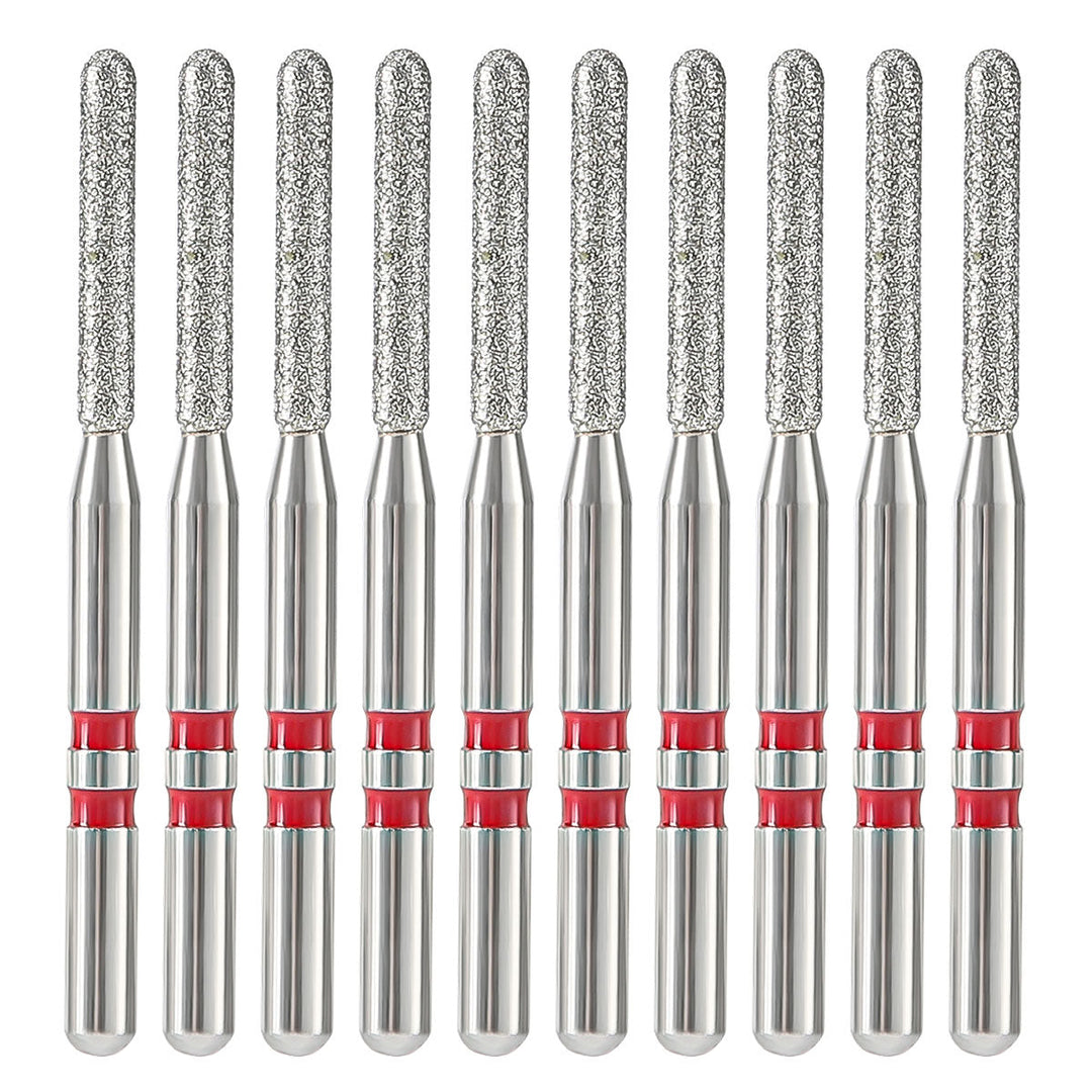 Dental Diamond Burs FG Cutting Zirconia Ceramic Cylinders 10pcs