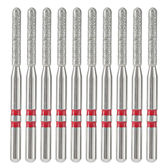 Dental Diamond Burs FG Cutting Zirconia Ceramic Cylinders 10pcs