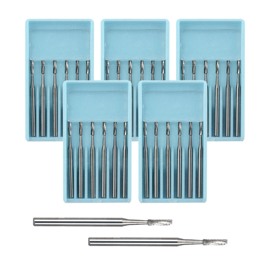 Dental Carbide Bur FG #557 Surgical Length Straight Fissure Crosscut 25mm 6pcs/Box