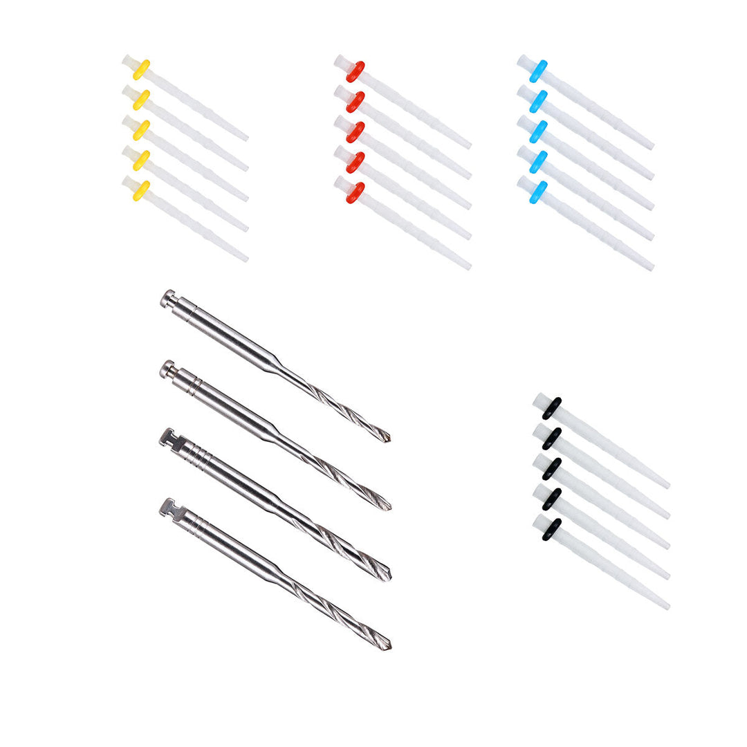 Dental Quartz Fiber Post Teeth Restore 4 pcs drills and 20 pcs fiber posts/Bx