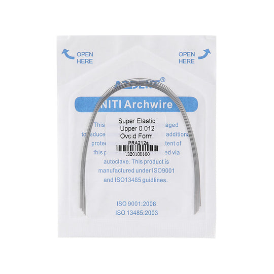 Archwire NiTi Super Elastic Ovoid Round 0.012-0.020 Upper/Lower 10pcs/Pack