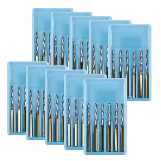 Dental FG Carbide Finishing Burs 25mm Gold 6pcs/Box