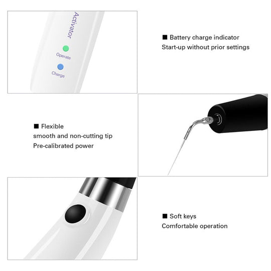 Dental Ultrasonic Activator Irrigator with 6 Tips Cordless Ultrasonic Operation 300° Rotation