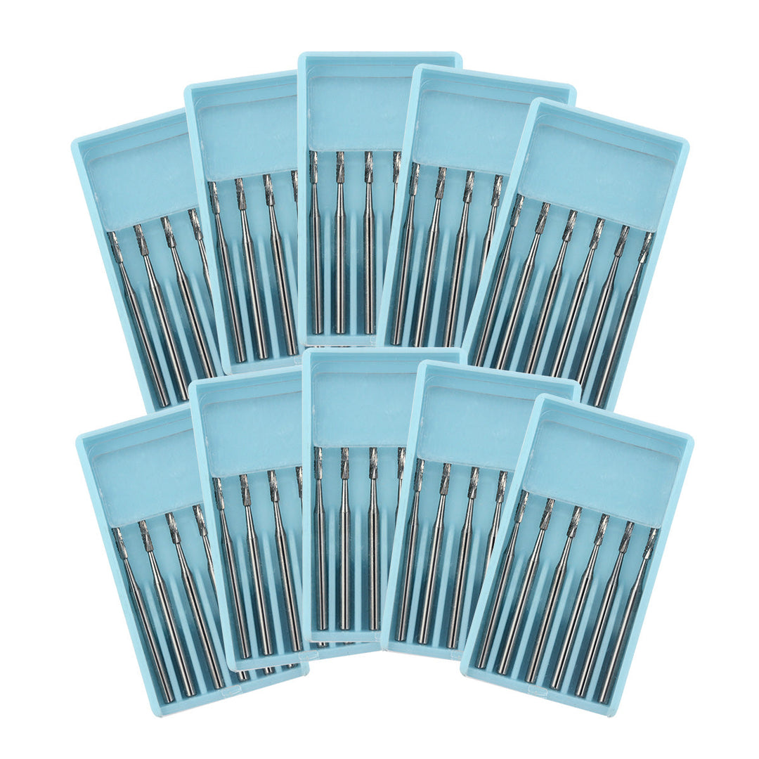 Dental Carbide Bur FG #557 Surgical Length Straight Fissure Crosscut 25mm 6pcs/Box