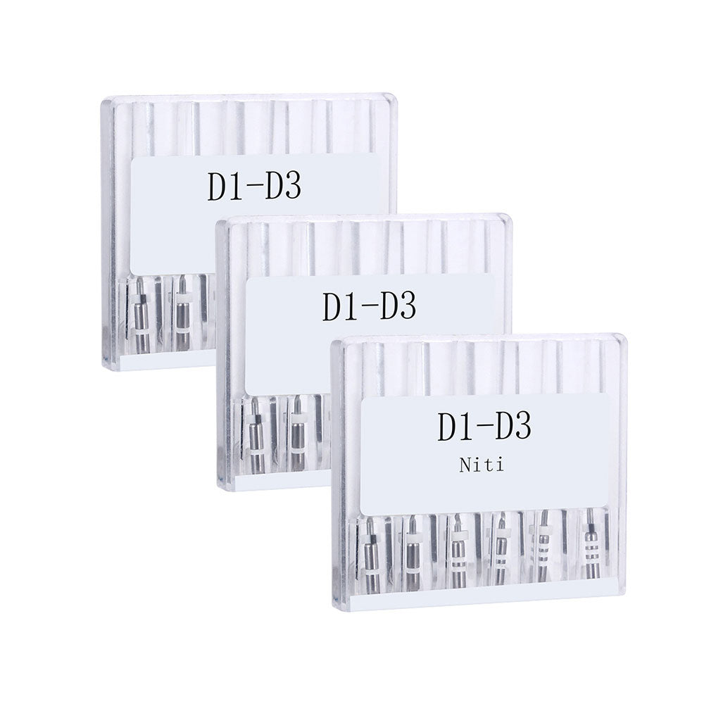 Dental Retreatment Rotary Engine Root Canal NiTi File D1-D3 6pcs/Box