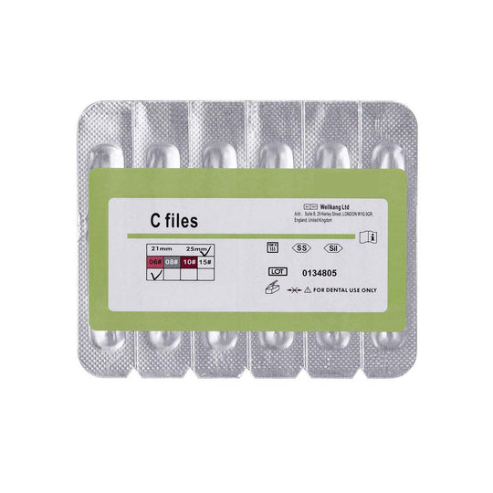 Dental C Files Hand Use Stainless Steel 25mm #6 6pcs/Pack