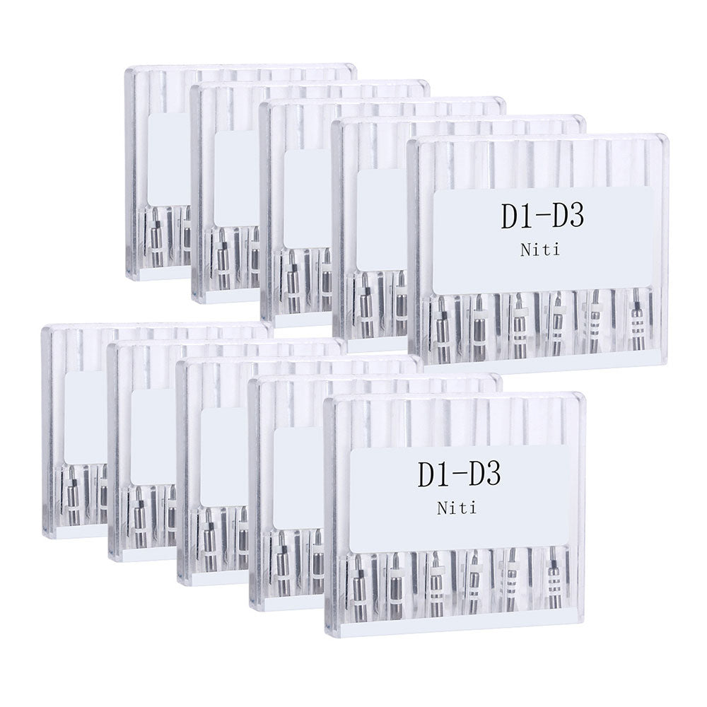 Dental Retreatment Rotary Engine Root Canal NiTi File D1-D3 6pcs/Box