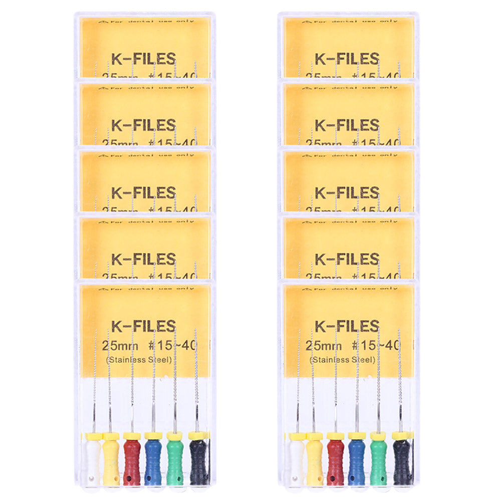 Hand K-Files Stainless Steel 25mm #15-40 Assorted 6pcs/Box