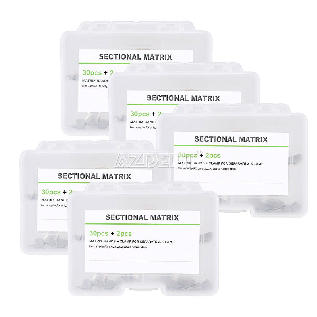 Dental Sectional Contoured Metal Matrices Matrix Refill F1 30pcs Bands And 2 Rings