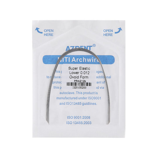 Archwire NiTi Super Elastic Ovoid Round 0.012-0.020 Upper/Lower 10pcs/Pack