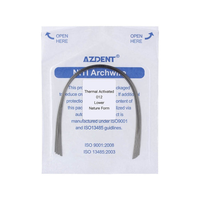 Thermal Active NiTi Archwire Natural Form Round 0.012 Lower 10pcs/Pack