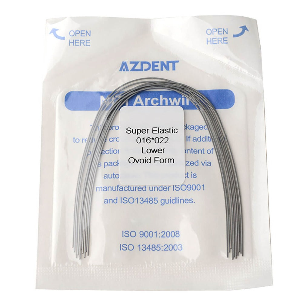 Archwire Niti Super Elastic Ovoid Rectangular Full Size 10pcs/Pack