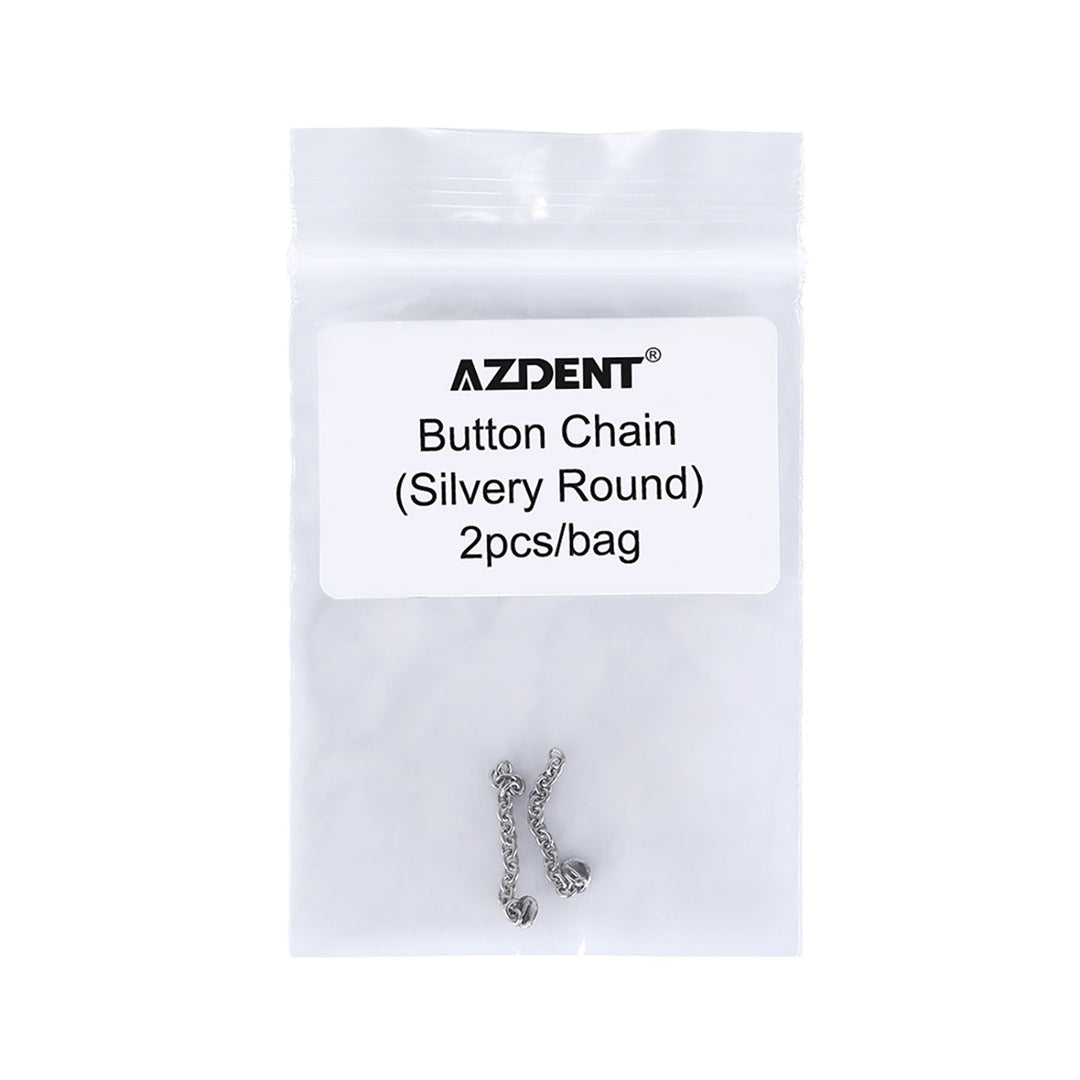 Dental Traction Button Chain Silver Round 2/Bag