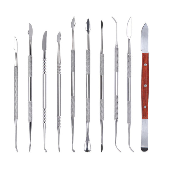 Dental Spatula Plaster Knife Practical Stainless Steel Versatile Teeth Wax Carving Tool Set 10pcs/Kit