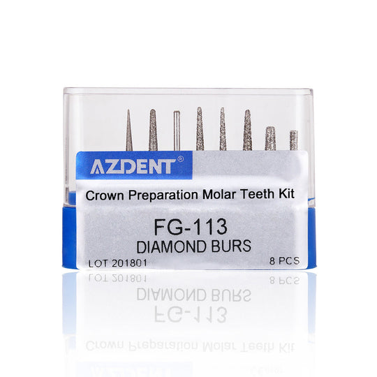 Dental Diamond Bur FG-113 Crown Preparation Molar Teeth Kit 8pcs/Kit