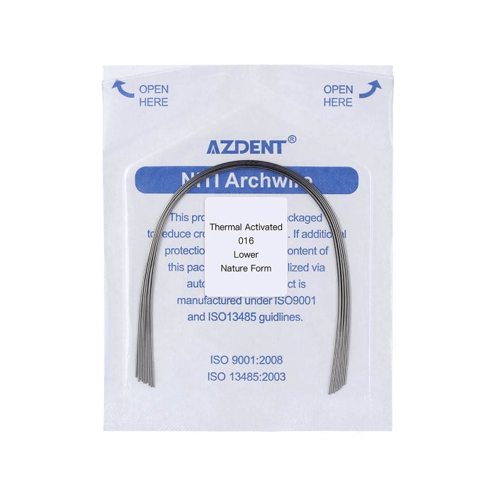 Thermal Active NiTi Archwire Natural Form Round 0.016 Lower 10pcs/Pack