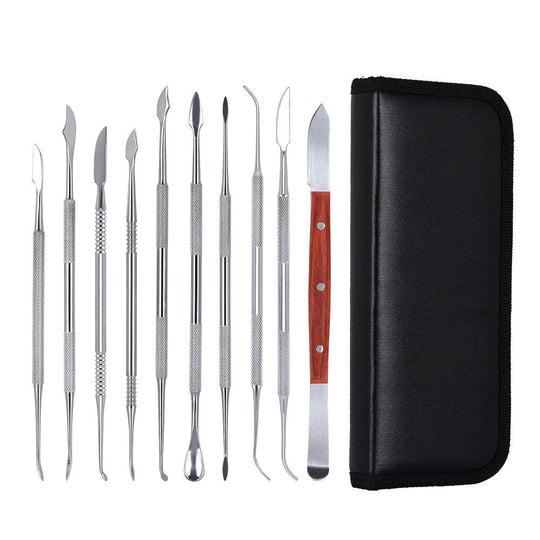 Dental Spatula Plaster Knife Practical Stainless Steel Versatile Teeth Wax Carving Tool Set 10pcs/Kit