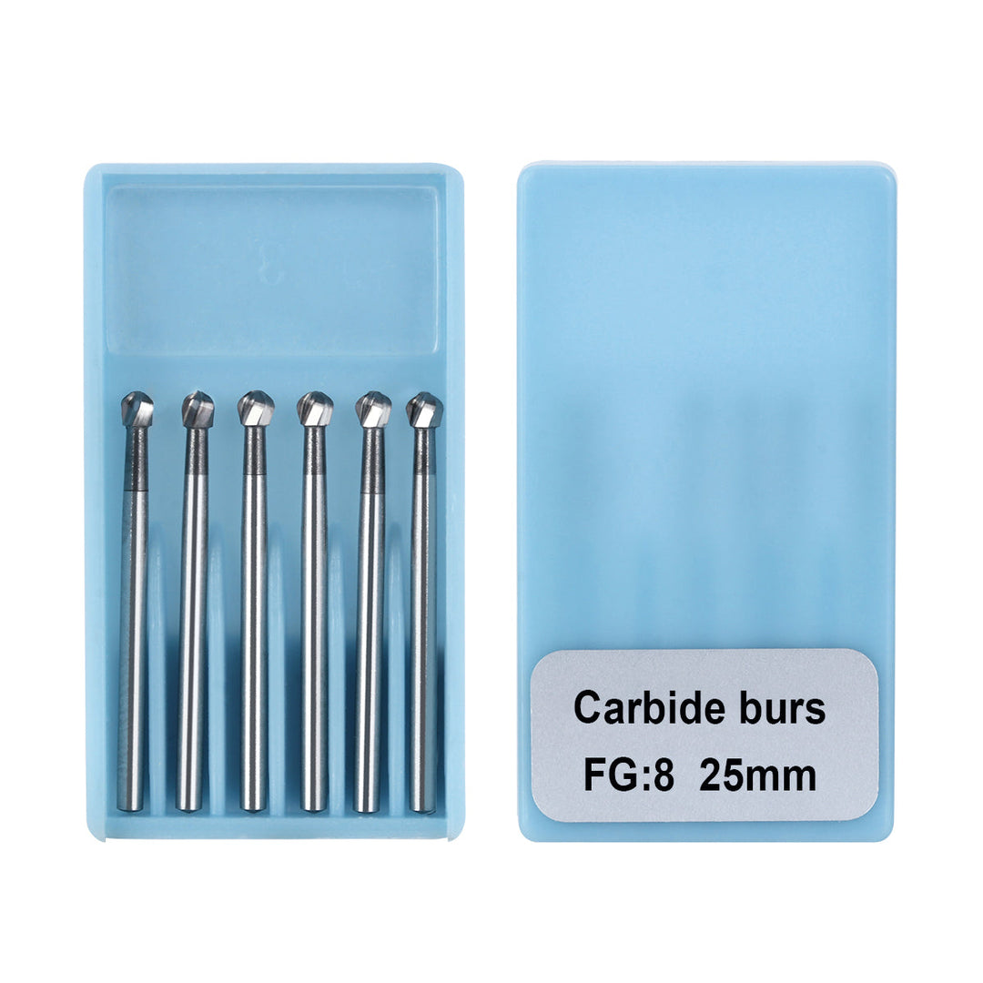 Dental FG #8 SL Surgical Length Round 25mm Carbide Burs 6pcs/Box