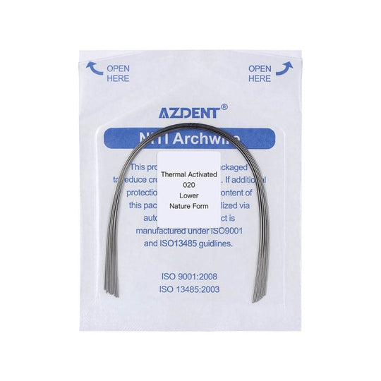 Thermal Active NiTi Archwire Natural Form Round 0.020 Lower 10pcs/Pack