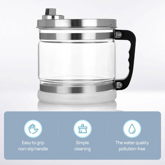 Water Distiller Stainless Steel Glass Bucket Double Screen Button with Adjustable Temperature 4L