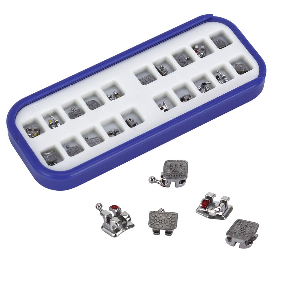 Dental Metal Brackets MIM Monoblock Mini Roth/MBT .022 Hooks on 345 20pcs/Box