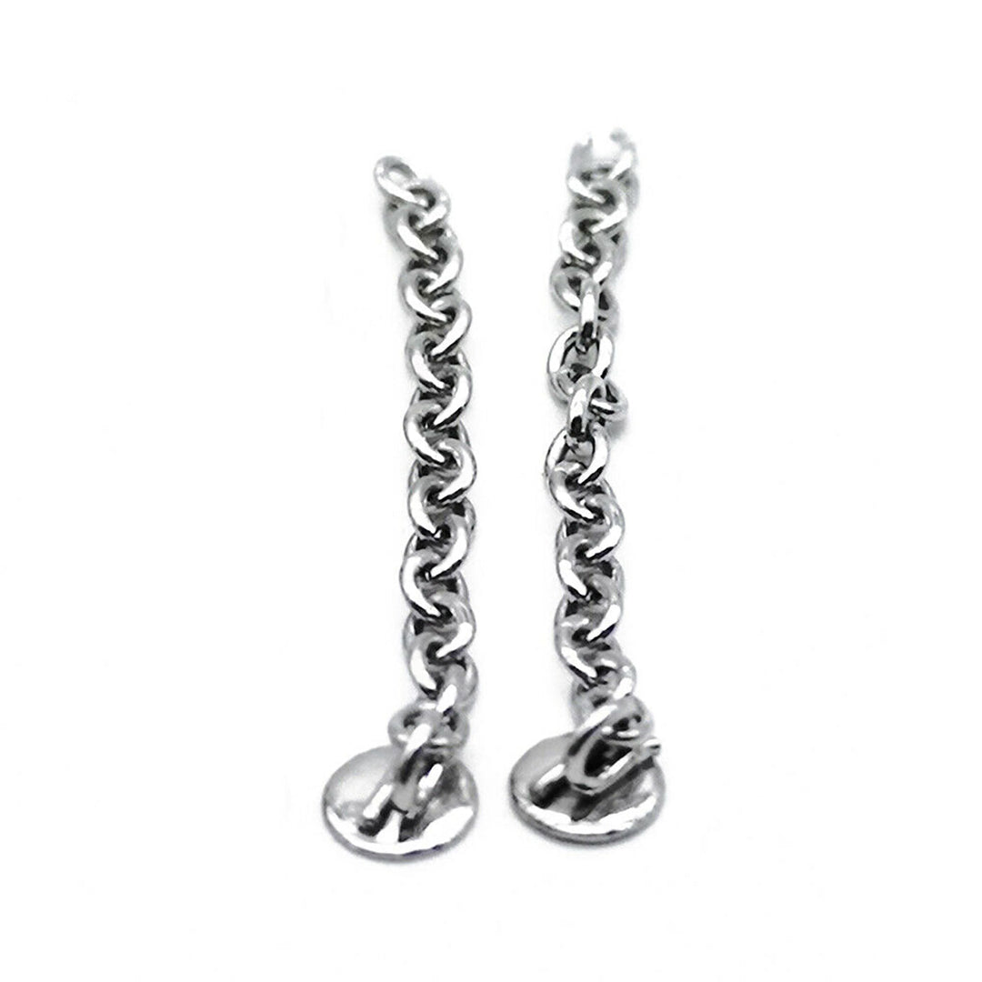 Dental Traction Button Chain Silver Round 2/Bag