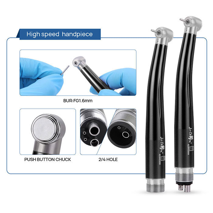 Dental Color High and Low Speed Handpiece Kit 2/4 Holes Black