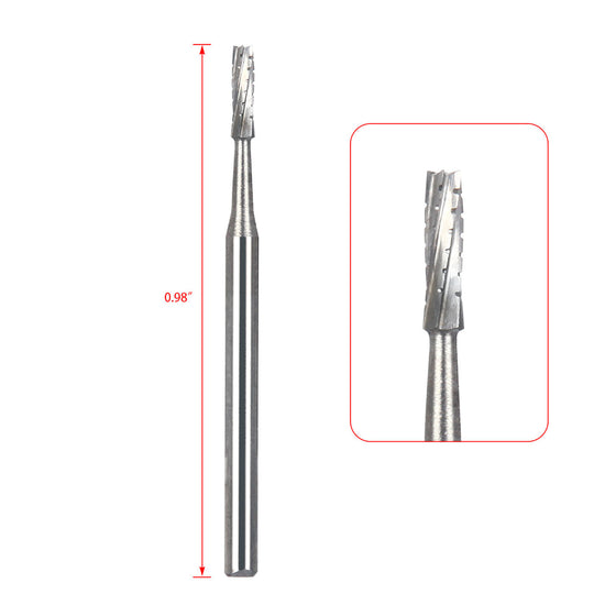 Dental Carbide Bur FG #557 Surgical Length Straight Fissure Crosscut 25mm 6pcs/Box