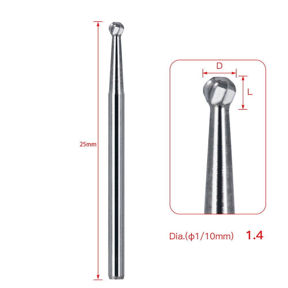 Dental FG #4 SL Surgical Length Round 25mm Carbide Burs 6pcs/Box