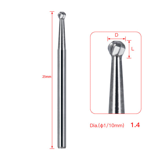 Dental FG #4 SL Surgical Length Round 25mm Carbide Burs 6pcs/Box