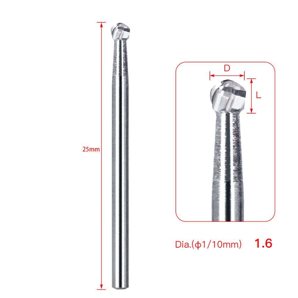 Dental FG #6 SL Surgical Length Round 25mm Carbide Burs 6pcs/Box