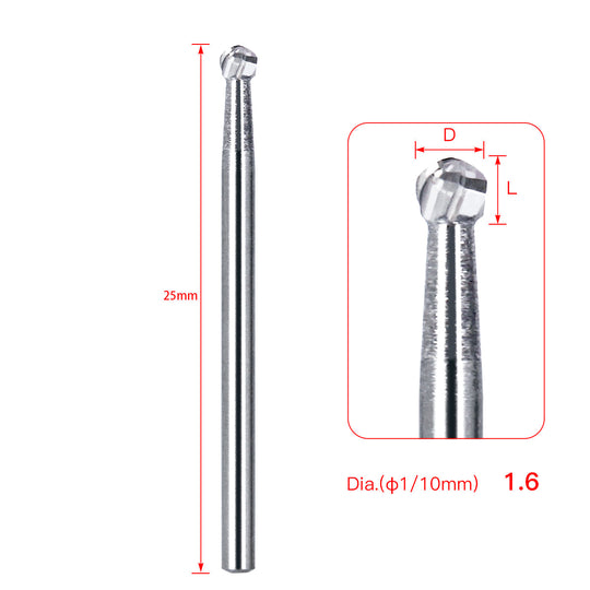 Dental FG #6 SL Surgical Length Round 25mm Carbide Burs 6pcs/Box