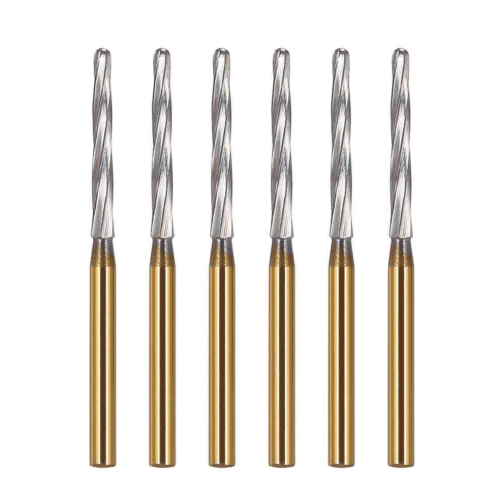 Dental FG Carbide Finishing Burs 25mm Gold 6pcs/Box