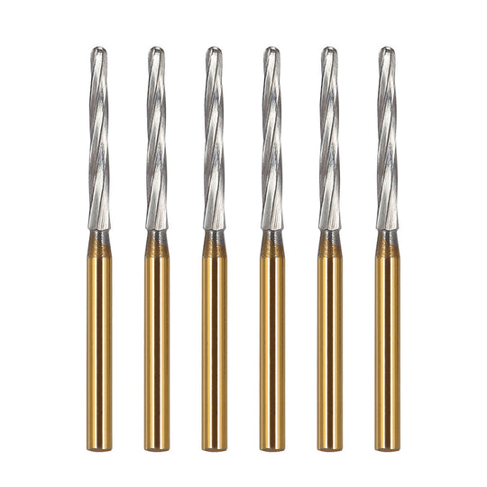 Dental FG Carbide Finishing Burs 25mm Gold 6pcs/Box