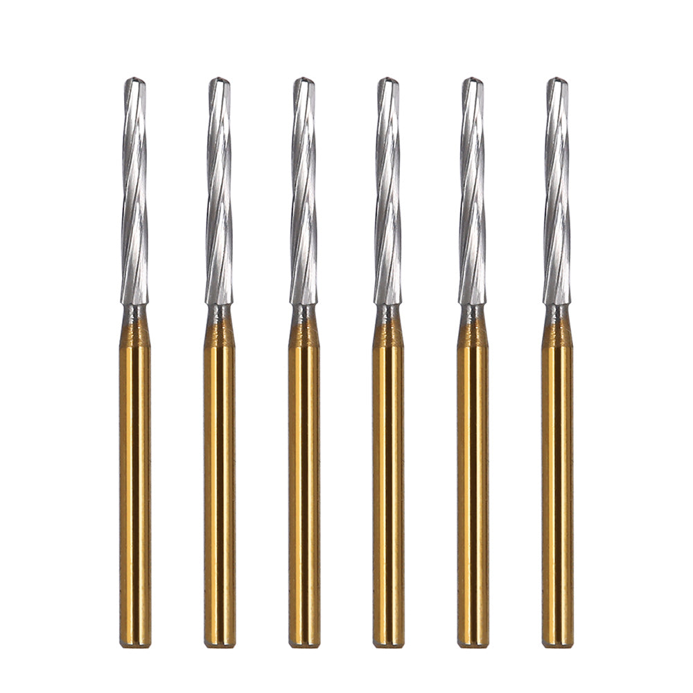 Dental FG Carbide Finishing Burs 28mm Gold 6pcs/Box